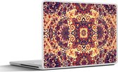Laptop sticker - 11.6 inch - Vloerkleed - Patronen - Mandala - Geel - 30x21cm - Laptopstickers - Laptop skin - Cover