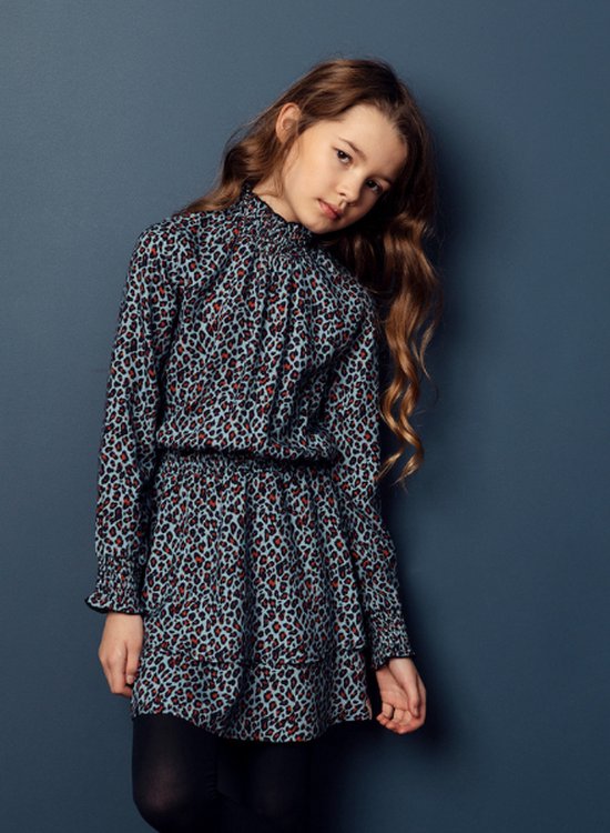 Looxs Revolution 2132 5853 188 Meisjes Jurk Maat 128 Blauw van Viscose bol