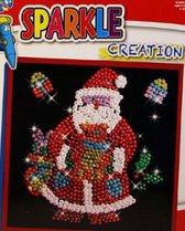 Sparkle Creation Kerstman pailletten - Knutselpakket met lovertjes - Geschikt voor kinderen vanaf 6 jaar.