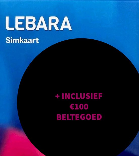 LEBARA SIMKAART + INLCUSIEF 100€ BELTEGOED