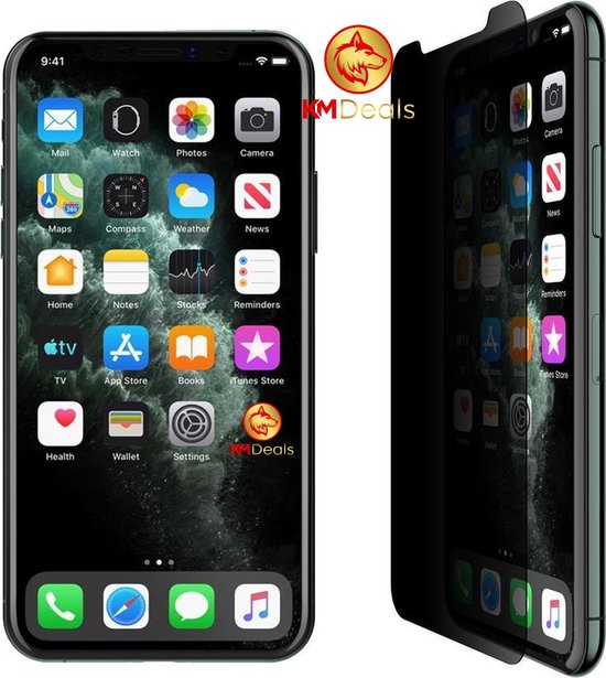 KM Deals  Privacy Screenprotector geschikt voor Apple iPhone 12 / 12 Pro - Privacy tempered glass