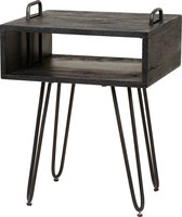 Black Omerta - Nachtkastje - open vak - massief acacia - zwart
