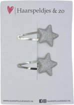Haarspeldje ‘Stars’ - ster – sterretje - glitters - zilver - kerst – feestdagen - Haarspeldje 5 cm zilver