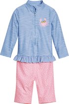Playshoes - UV-zwempak voor meisjes - longsleeve - Krab - Lichtblauw/roze - maat 86-92cm