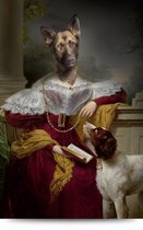 Maison de France - Canvas Hondenportret herder - dame - canvas - 100 x 150 cm