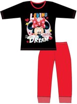 Minnie Mouse pyjama - maat 128 - Living the dream pyjamaset - zwart / rood