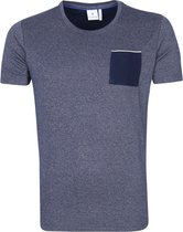 Blue Industry - T-Shirt Melange Donkerblauw - Maat L - Modern-fit