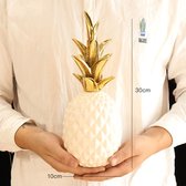 Ananas Kunst - Keramiek - Goud - maat M 30X10 CM - Decoratie Woonkamer - Woonaccesoires