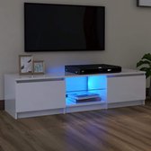 Tv-meubel met LED-verlichting 140x40x35,5 cm hoogglans wit