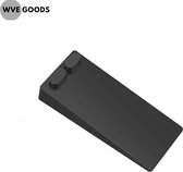 WVE® Deurstopper - Stapelbaar - Deurbuffer - Deurvastzetter - Deur wig - voor Binnen - 1 stuk - Rubber - Zwart