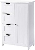 Badkamerkast - Vier Lade - Enkele Deur - Locker - Multifunctionele - Opbergkast