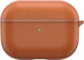 WIWU - Hoes geschikt voor Airpods Pro - Calf Skin - Airpods Pro Case - Bruin