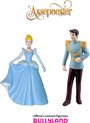 Bullyland - Disney Speelset - Taarttoppers - Assepoester ( 7,5x6x10 cm) & Prince Charming (4,5x3x11,5 cm)