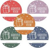 stickers Assorti 5 kleuren Kadootje voor: Sinterklaas Kerst beschrijfbare naamstickers cadeaustickers cadeau inpakken sluitzegels 12 stuks