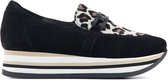 Softwaves Sneakers Dames - Lage sneakers / Damesschoenen - Leer - 7.78.31  print  -  Zwart combi - Maat 38.5