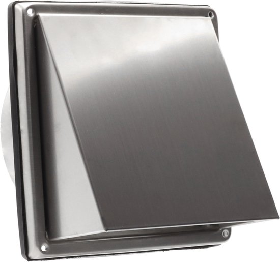 Grille de façade inox avec volet Ø100mm