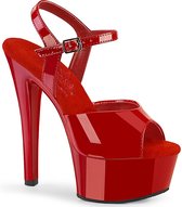 Pleaser - GLEAM-609 Sandaal met enkelband - US 8 - 38 Shoes - Rood