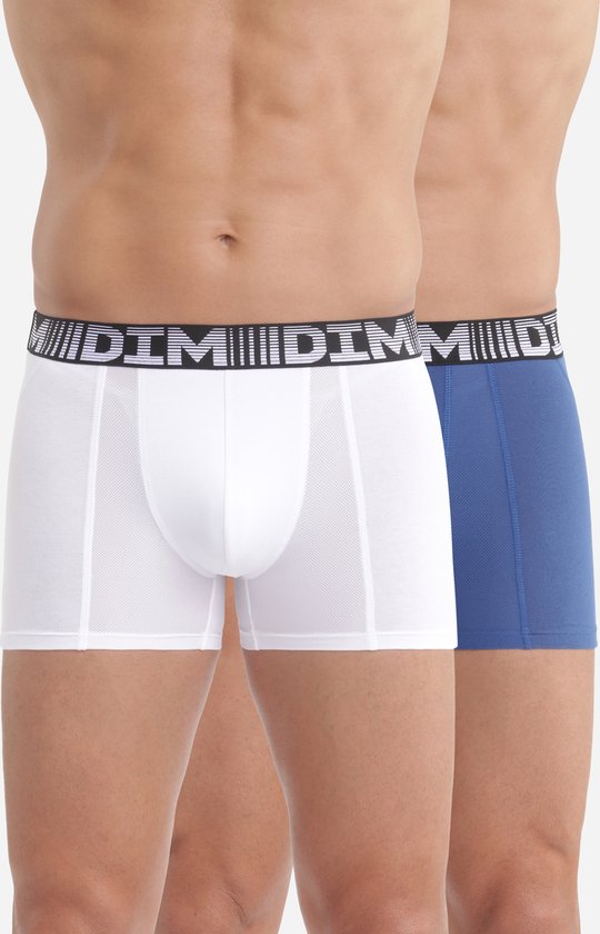 DIM 3D Flex Air - Caleçon Sport - Respirant - Homme - Sous-vêtements - Blauw/ Wit - Taille L
