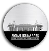 Signal Iduna park stadion muurcirkel premium - Borussia Dortmund voetbalstadion muurdecoratie - Zwart-wit - 40 Zentimeter