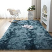 Zacht Fluffy Vloerkleed - Hoogpolig Tapijt - Tapijten Kinderkamer - Pluche - Wasbaar - 160x200cm - Blauw