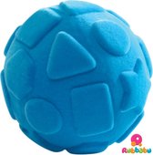 Blauwe bal met vormen Rubbabu 10 cm