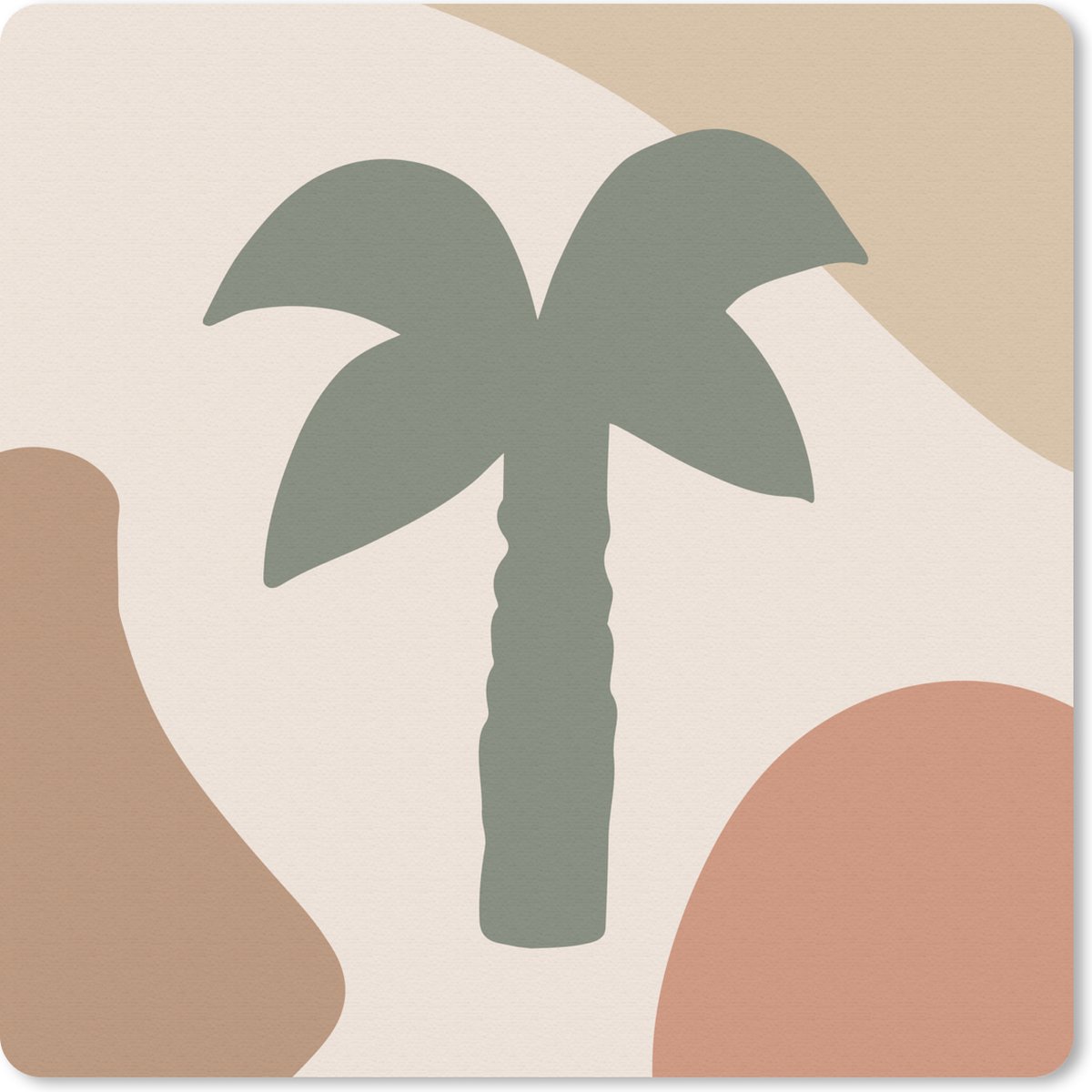 Muismat 30x30 cm - Mousepad Palmboom - Pastel - Zomer - Muismatten