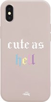 iPhone X/XS - Cute As Hell Beige - iPhone Rainbow Quotes Case