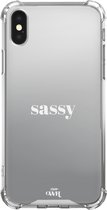 Mirror Case - Sassy White - Spiegelhoesje geschikt voor Apple iPhone Xs Max hoesje - Shockproof case met bumpers - Shock proof spiegel hoesje