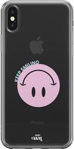 xoxo Wildhearts case voor iPhone X/XS - Smiley Pink - xoxo Wildhearts Transparant Case