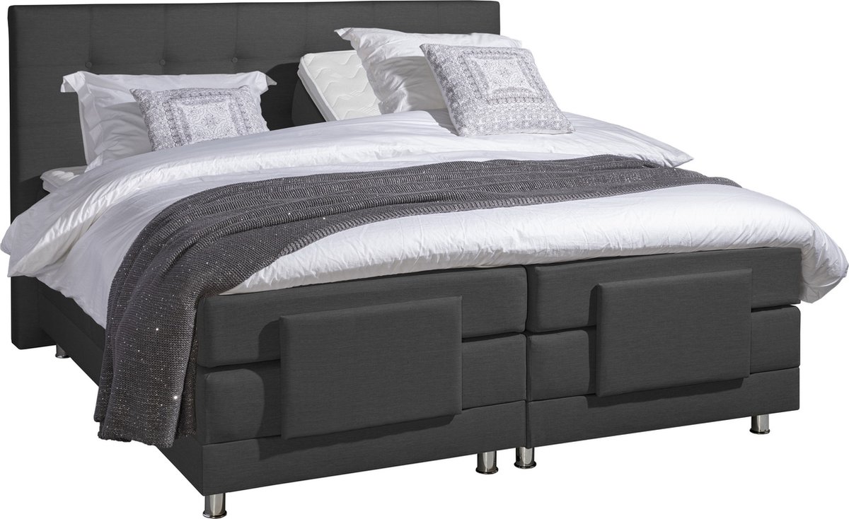 Anno 1588 Elektrische Boxspring LUXA - Pocketvering - Luxe Topper - Antraciet - 180x200 cm - Inclusief Montage + Dekbed en Kussens thumbnail 5