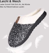Pantoffels unixex - Sloffen - Maat 40/41 - Zwart/Grijs - Anti-slip - Ultra-licht - Memoryschuim - Lekker zacht en warm