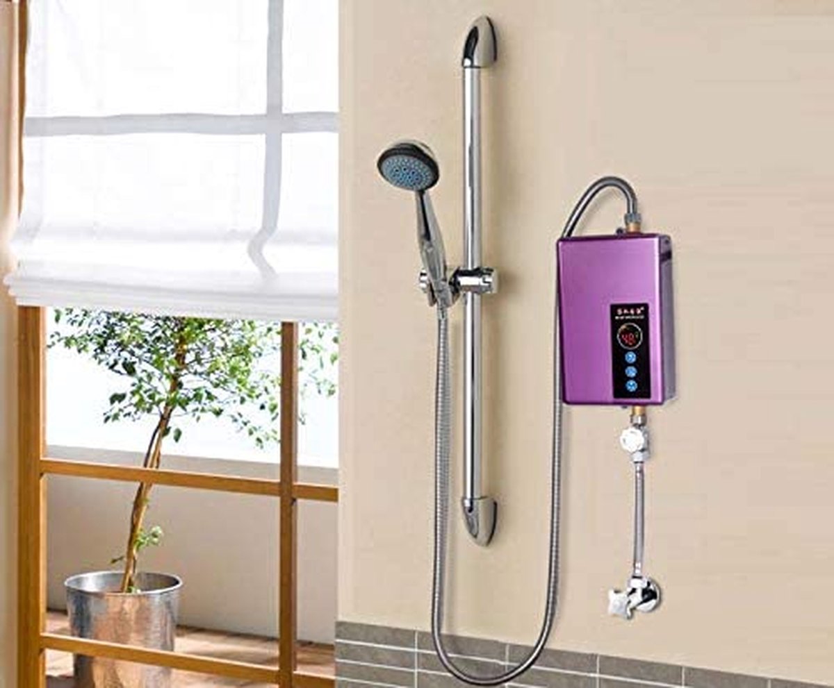 Kraan met doorstroomboiler voor keuken en badkamer, 3300 W, elektrische verwarming, waterkraan, roestvrijstalen armatuur, keukenarmatuur, led- temperatuurweergave, 360 graden draaibaar (zilver