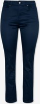 EVIVA - Lange broek straight fit met stretch en hoge taille - blauw