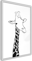 Ingelijste Poster - Giraf Witte lijst