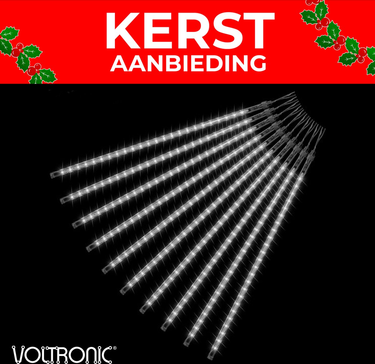 Voltronic Kerstverlichting - Meteorenregen - Druppelverlichting - 10 LED Sticks - 240 LEDS - Koud/Wit - VOTRONIC