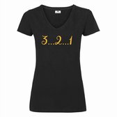 Nieuwjaar shirt voor dames 3.2.1 wijn-Oud en Nieuw t-shirt-Maat Xxl