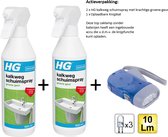 HG kalkweg schuimspray groene geur- 2 stuks + Knijpkat/Zaklamp