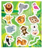 Stickervel met jungle dieren stickers 10x
