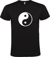 Zwart T-Shirt met “ Yin Yang “ afbeelding Wit Size S