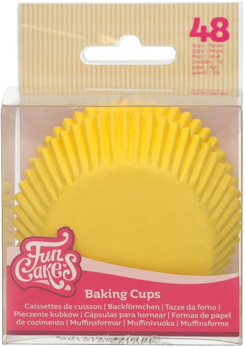 FunCakes - Cupcakevormpjes - Geel - pk/48