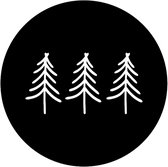 Kerst Sluitsticker Groot – Drie Kerstbomen / Tree | Zwart - Wit | Christmas – Kerstkaart – Kerstpakket | Bedankje - Envelop - Sluitzegel| Chique | Envelop stickers | Cadeau - Gift