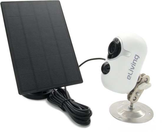 Camera op zonne-energie, met zonnepaneel, nachtvisie, grote accu & app (Tuya)