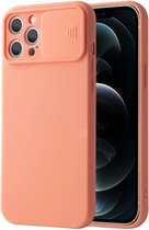 DrPhone GIH1 - TPU Bumper Armor Case met Slide Camera Cover – Antislip – Geschikt Voor iPhone 13 – Roze