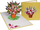 Popcards cartes popup – Carte anniversaire Fleurs Mixte Bouquet Amitié Félicitation Bon rétablissement Carte pop-up Consolation Carte de voeux 3D