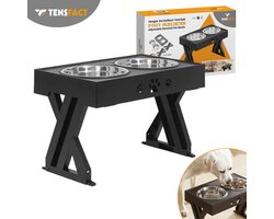 Tensfact Voerbak Hond - Dubbele Voerbak voor Honden – Geschikt voor Hondenvoer, Hondensnacks – Zwart