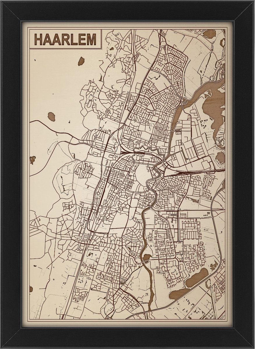 Decoratief Beeld - Houten Van Haarlem - Hout - Bekroned - Bruin - 21 X 30 Cm