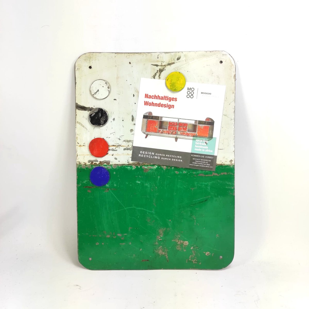 Moogoo Creative Africa - Magneetbord - Wit/Groen - Gemaakt van gerecyclede olievaten