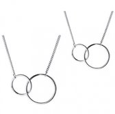 2-Delige Set-Odi- Zilver- Cirkel- Ketting- Enkelbandje-Minimalistische-Charme Bijoux