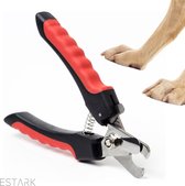ESTARK Professionele Nagelknipper Hond - Rood Zwart - Dier - Dierennagelschaar - Knaagdier Nagel Schaar - Honden Katten - Huisdier - Nageltang Met Veiligheidsstop Nagelschaar