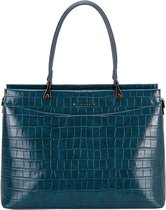 David Jones Handtas - Croco - Peacock blauw